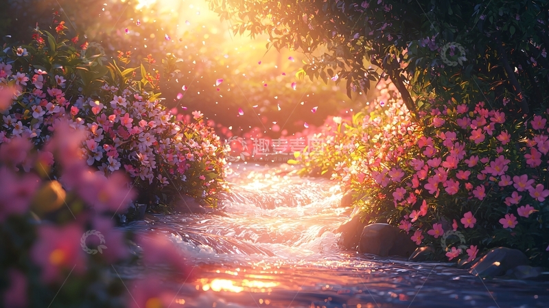 高清大图下载【趣麦麦图】梦幻森林溪流