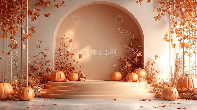 高清大图下载【趣麦麦图】-秋季南瓜背景