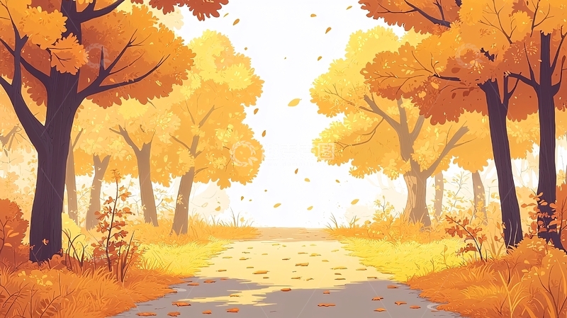 高清大图下载【趣麦麦图】秋季树林小路