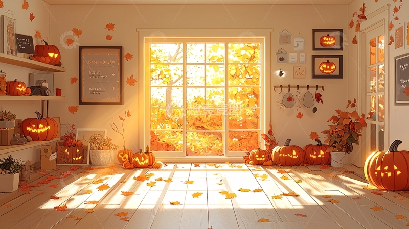 高清大图下载【趣麦麦图】秋日阳光洒满的房间