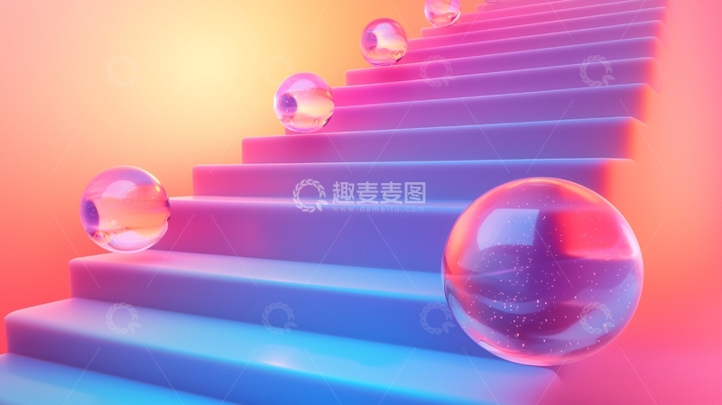 高清大图下载【趣麦麦图】粉色阶梯