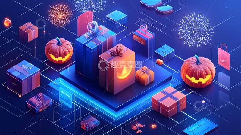 高清大图下载【趣麦麦图】万圣节电商促销
