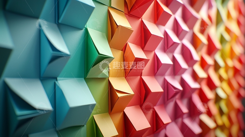 高清大图下载【趣麦麦图】彩色纸张几何图案