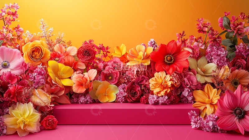 高清大图下载【趣麦麦图】鲜艳花卉背景图