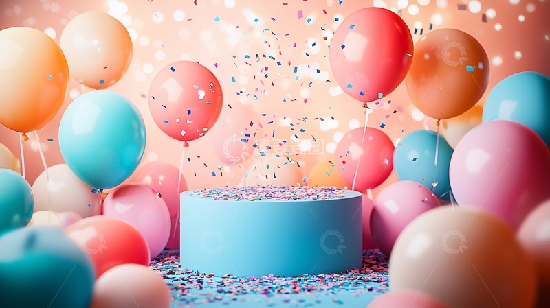 高清大图下载【趣麦麦图】彩色气球背景