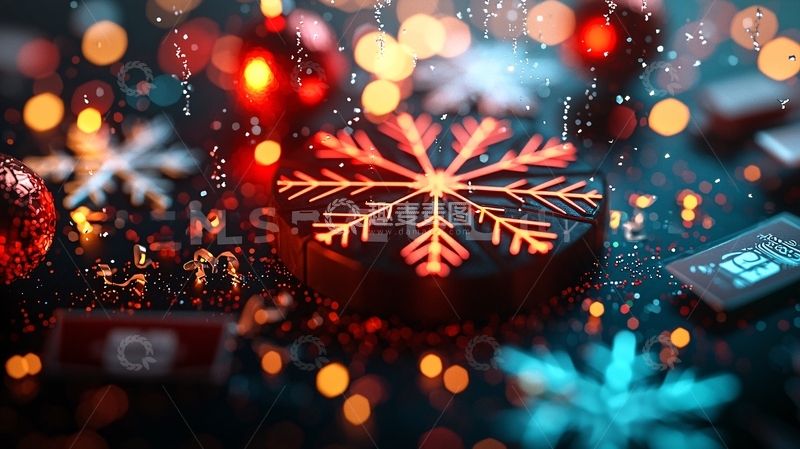 高清大图下载【趣麦麦图】圣诞节礼物雪花
