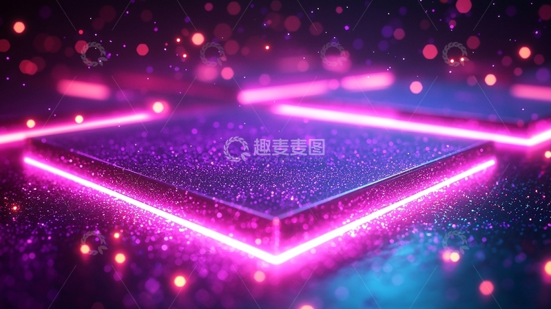 高清大图下载【趣麦麦图】粉色霓虹灯闪烁舞台