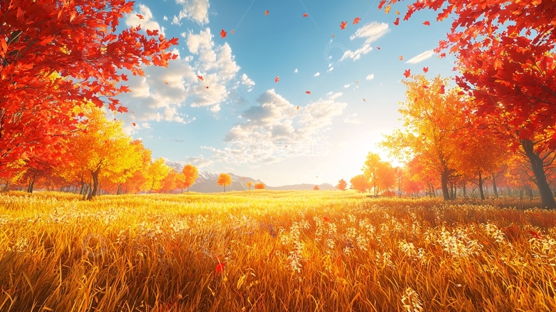 高清大图下载【趣麦麦图】秋日暖阳下的金黄麦田