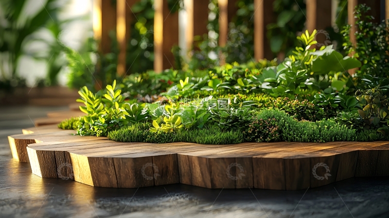 高清大图下载【趣麦麦图】木质托盘上的多肉植物