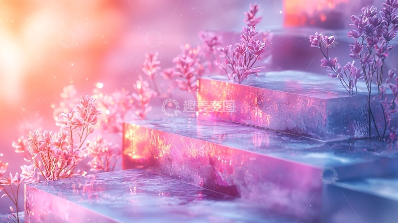 高清大图下载【趣麦麦图】梦幻紫色阶梯