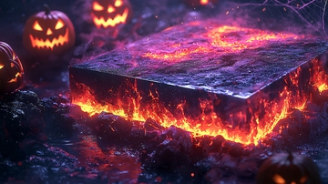 万圣节南瓜燃烧祭坛