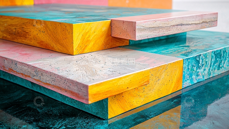 高清大图下载【趣麦麦图】彩色堆叠板材