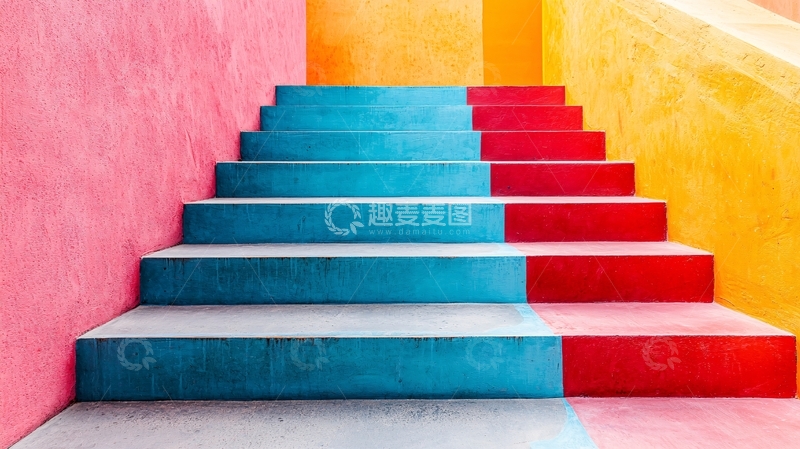 高清大图下载【趣麦麦图】彩色楼梯