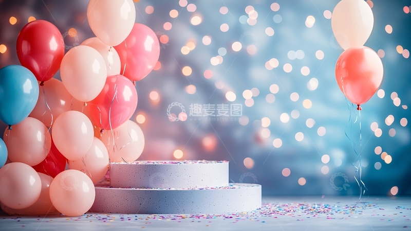 高清大图下载【趣麦麦图】彩色气球背景
