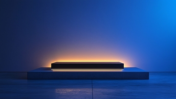 蓝色背景产品展示台