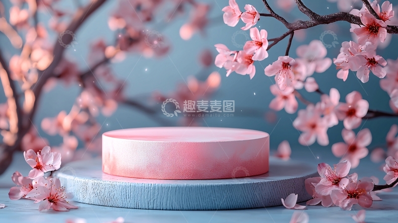 高清大图下载【趣麦麦图】樱花季产品展示台