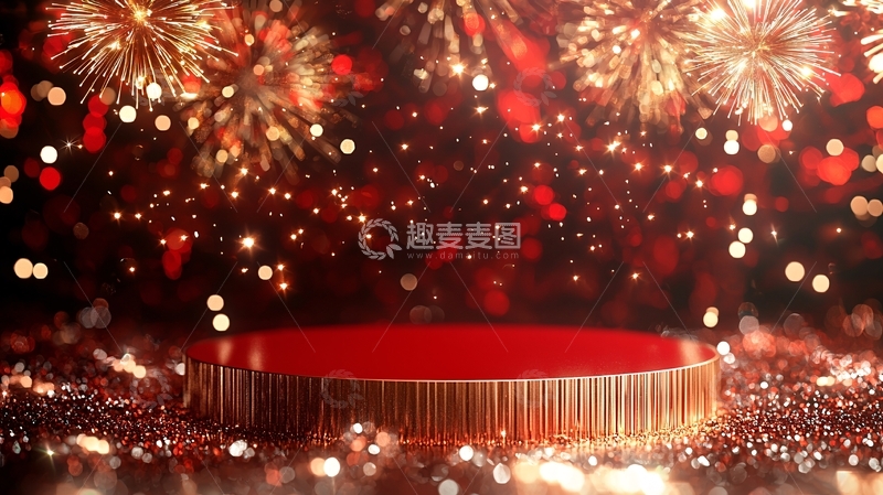 高清大图下载【趣麦麦图】红色圆形舞台