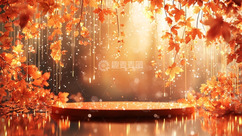 高清大图下载【趣麦麦图】秋季枫叶雨林背景