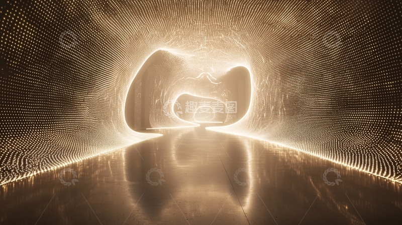 高清大图下载【趣麦麦图】金色光线隧道