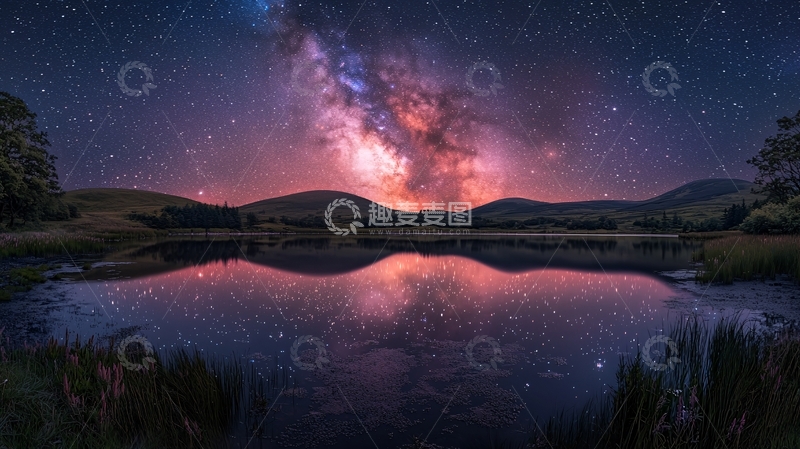 高清大图下载【趣麦麦图】星空倒影