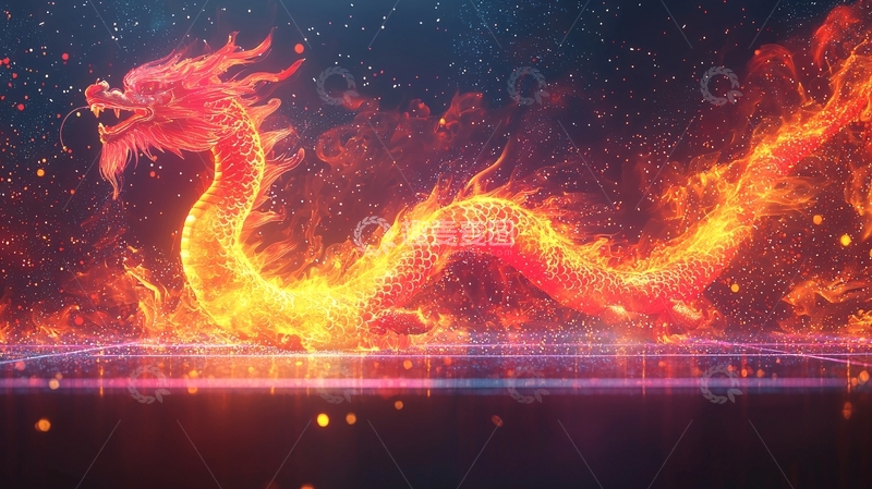 高清大图下载【趣麦麦图】火焰巨龙