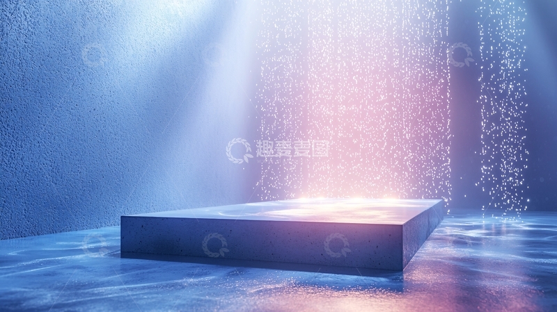 高清大图下载【趣麦麦图】梦幻蓝色光线底座