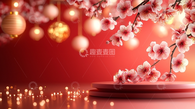 高清大图下载【趣麦麦图】红色背景