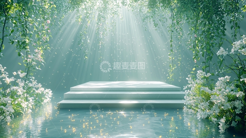 高清大图下载【趣麦麦图】光线穿透树林照亮舞台