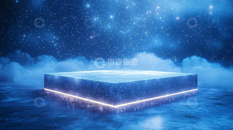 高清大图下载【趣麦麦图】星空背景冰晶平台