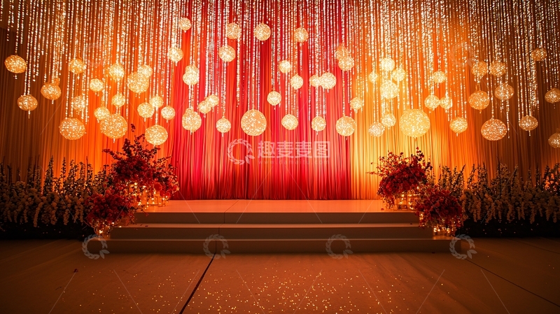 高清大图下载【趣麦麦图】浪漫婚礼舞台背景