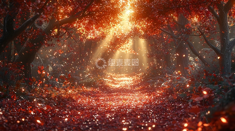 高清大图下载【趣麦麦图】光影森林小路
