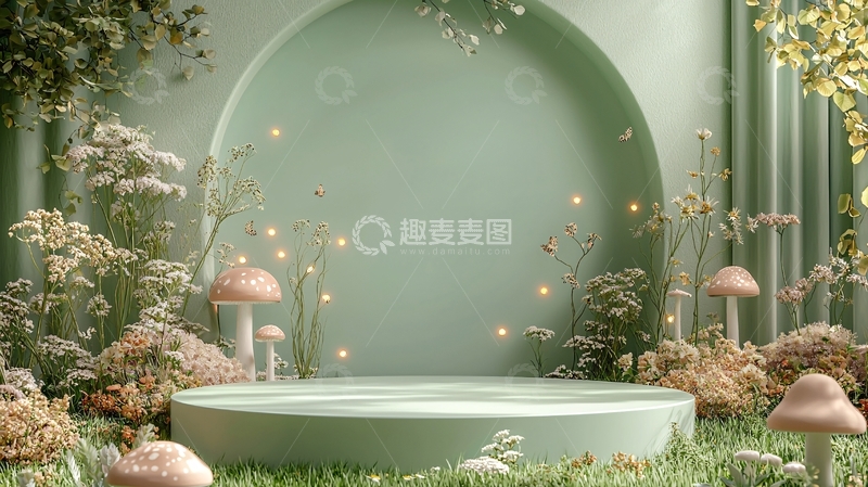 高清大图下载【趣麦麦图】绿色梦幻背景