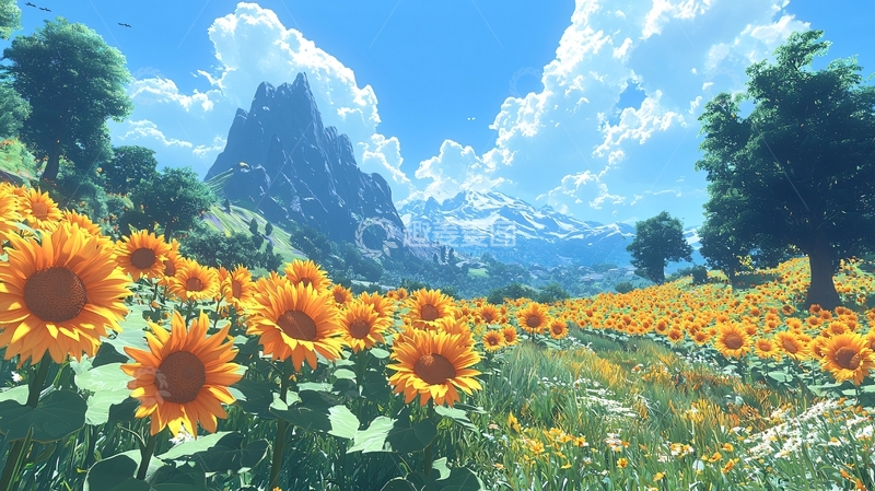 高清大图下载【趣麦麦图】向日葵花海