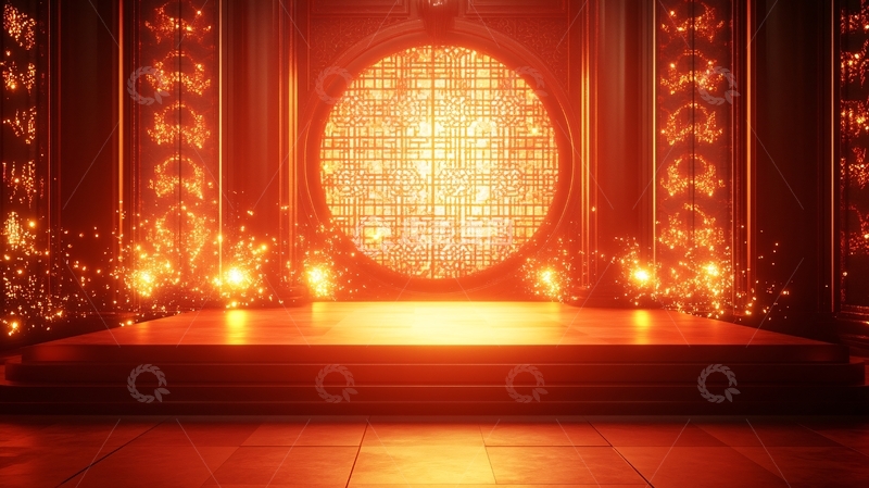 高清大图下载【趣麦麦图】金色光芒舞台背景