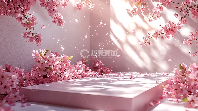 高清大图下载【趣麦麦图】粉色樱花背景