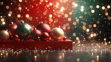 红色礼盒圣诞球