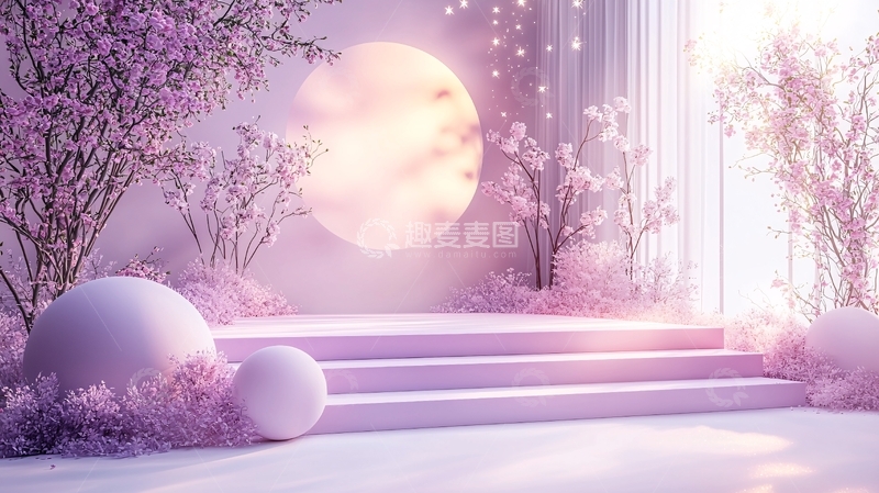 高清大图下载【趣麦麦图】淡紫色唯美场景