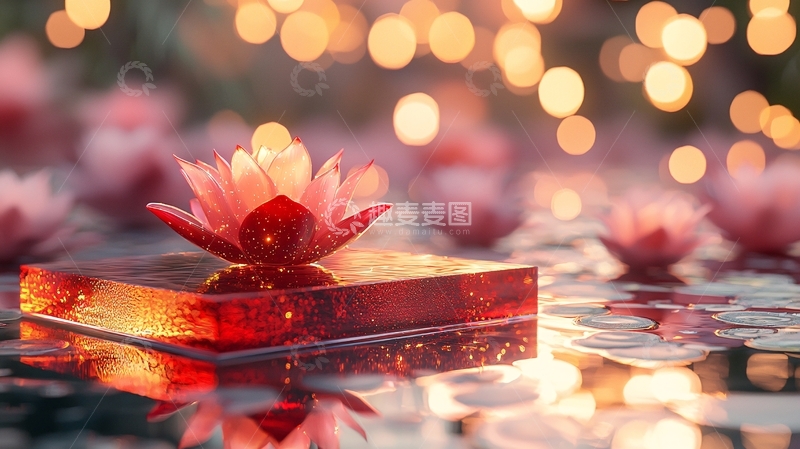 高清大图下载【趣麦麦图】光影莲花冰块