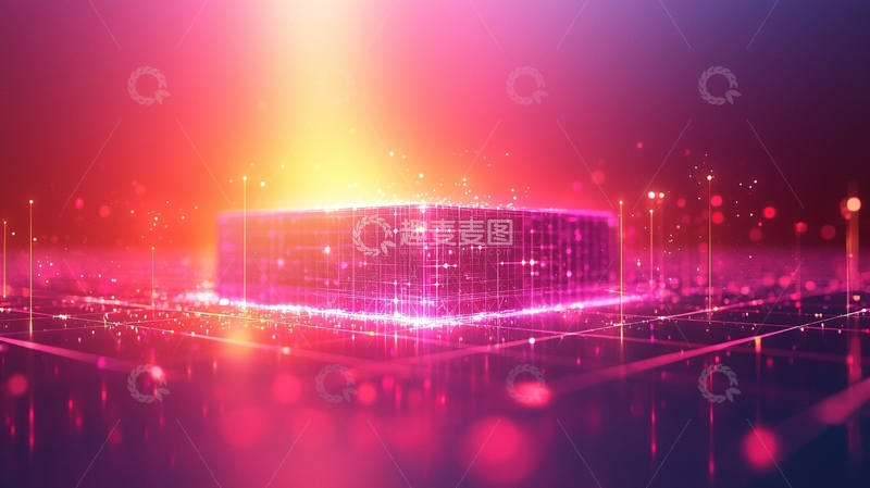 高清大图下载【趣麦麦图】-光效炫酷科技感立方体