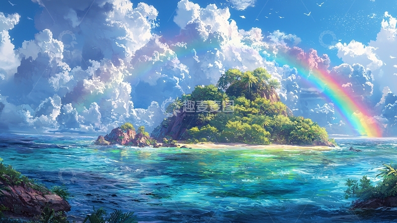 高清大图下载【趣麦麦图】彩虹海岛