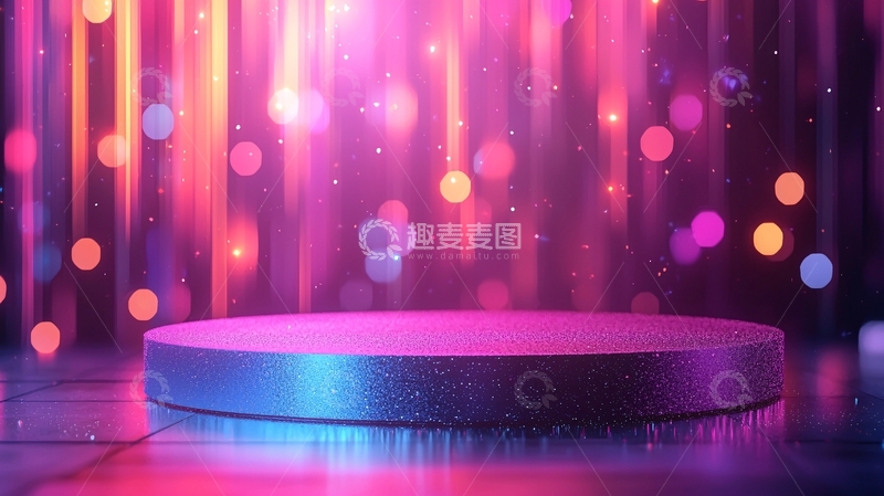高清大图下载【趣麦麦图】炫彩舞台圆形底座
