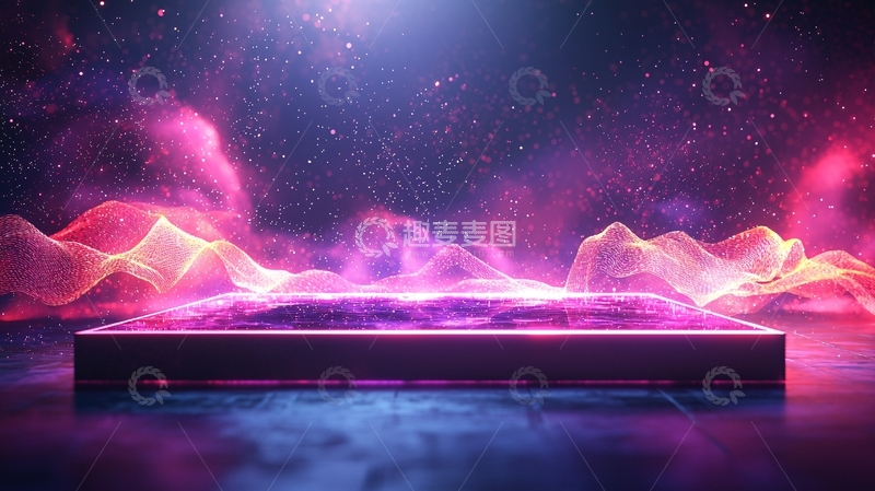 高清大图下载【趣麦麦图】梦幻紫色能量舞台