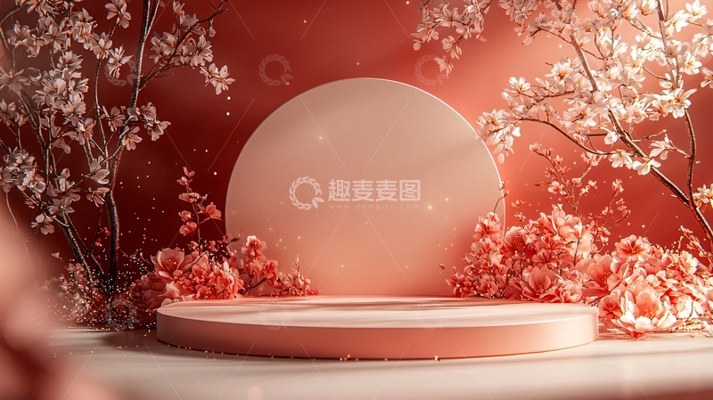 高清大图下载【趣麦麦图】粉色圆形展台