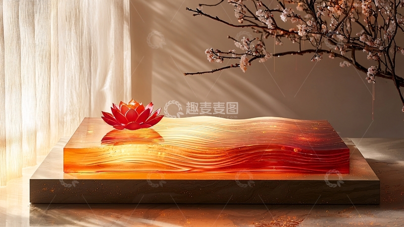 高清大图下载【趣麦麦图】红莲睡莲摆件