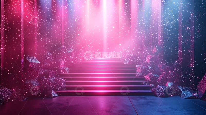 高清大图下载【趣麦麦图】霓虹灯阶梯梦幻场景