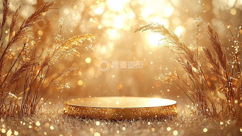 高清大图下载【趣麦麦图】金色圆形底座