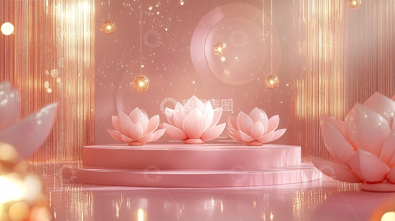 高清大图下载【趣麦麦图】粉色梦幻莲花舞台