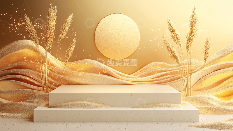 高清大图下载【趣麦麦图】金色波浪背景