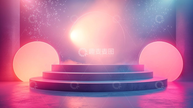 高清大图下载【趣麦麦图】霓虹灯舞台背景