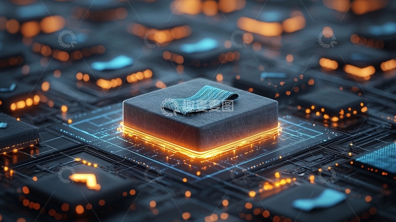 高清大图下载【趣麦麦图】芯片上的蓝色布料